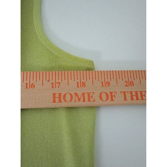 Ming Wang Tank Top Womens Size Medium Green Black Accent Trim Sleeveless Shell - Picture 8 of 9